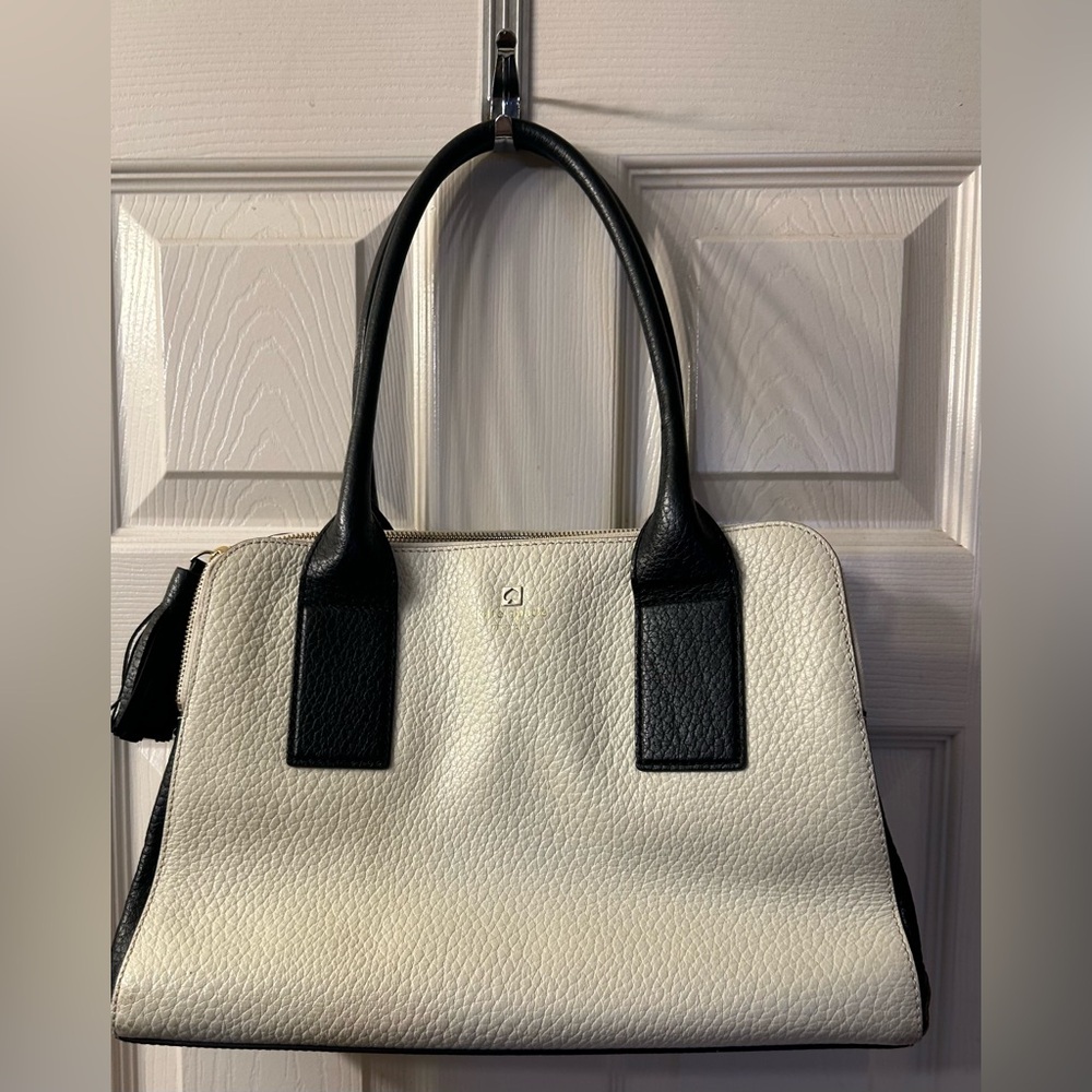 Kate Spade leather  Black and Cream Tote Bag